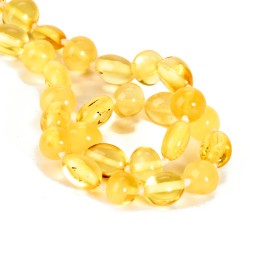 Бусы &quot;Сливка/Мятый шар&quot; из Янтаря