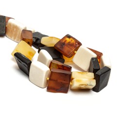 Бусы &quot;Квадрат&quot; из Янтаря и бивня мамонта