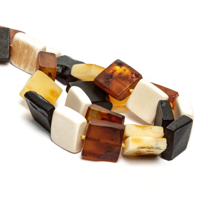 Бусы &quot;Квадрат&quot; из Янтаря и бивня мамонта купить