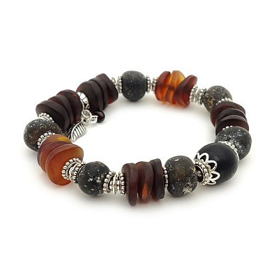 Браслет &quot;Фантазия&quot; из Янтаря и юв.сплава купить