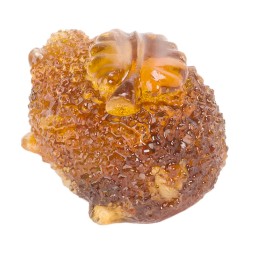 Фигурка &quot;Ёжик с листиком&quot; из Янтаря и эпоксидной смолы