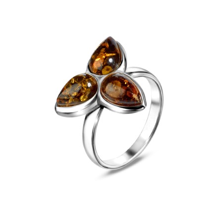 Кольцо из Янтаря Посеребрение купить
