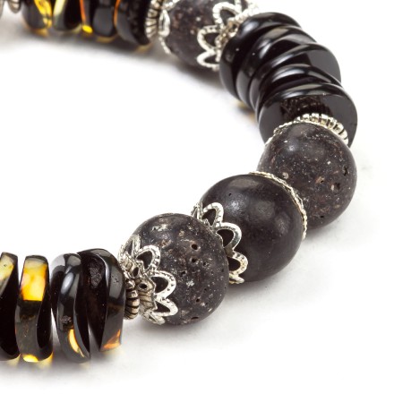 Браслет &quot;Фантазия&quot; из Янтаря и юв.сплава купить