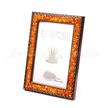 Фоторамка 10х15 янтарь/пластик купить