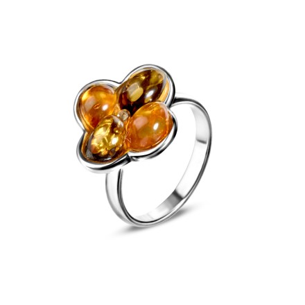 Кольцо с Янтарём Посеребрение купить