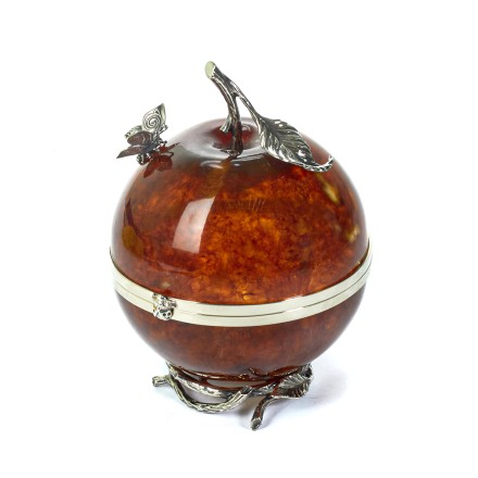 Шкатулка &quot;Райское яблоко&quot; из Янтаря и бронзы купить