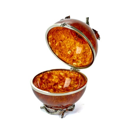 Шкатулка &quot;Райское яблоко&quot; из Янтаря и бронзы купить