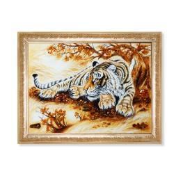 Картина &quot;Тигр Амурский&quot; из Янтаря