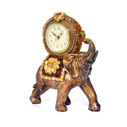 Часы настольные &quot;Слон&quot; из Янтаря и полистоуна