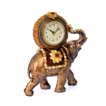 Часы настольные &quot;Слон&quot; из Янтаря и полистоуна купить
