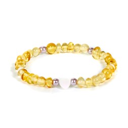 Браслет детский &quot;Сердечко&quot; из Янтаря с перламутром