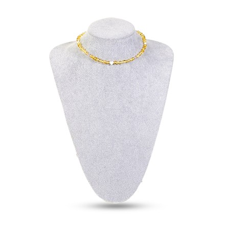 Бусы детские &quot;Мятый шар&quot; из Янтаря с перламутром купить