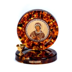 Подсвечник &quot;БМ Семистрельная&quot; из Янтаря и эпоксидной смолы