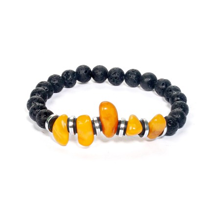 Браслет &quot;Лавина&quot; из Янтаря и лавы купить