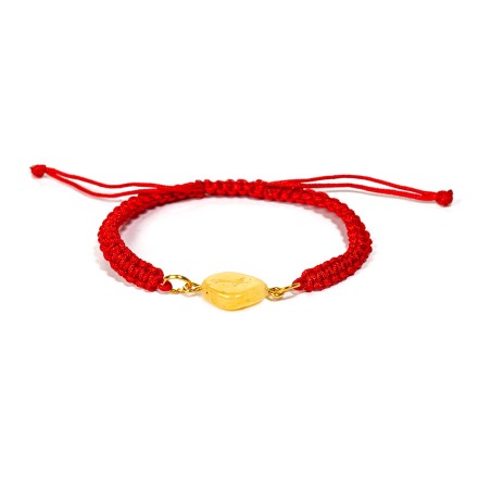 Браслет-оберег &quot;Руна-Наутиз&quot; из Янтаря на шнурке купить