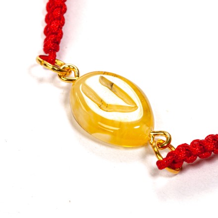 Браслет-оберег &quot;Руна-Уруз&quot; из Янтаря на шнурке купить