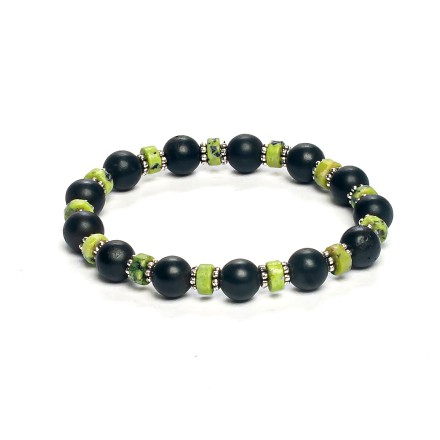 Браслет &quot;Шар&quot; из Янтаря и змеевика купить