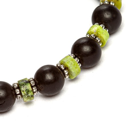 Браслет &quot;Шар&quot; из Янтаря и змеевика купить