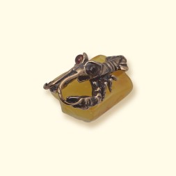 Фигурка &quot;Рак&quot; Латунь с Янтарем