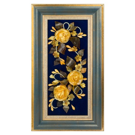 Панно &quot;Бархат19&quot; из Янтаря и синего бархата купить