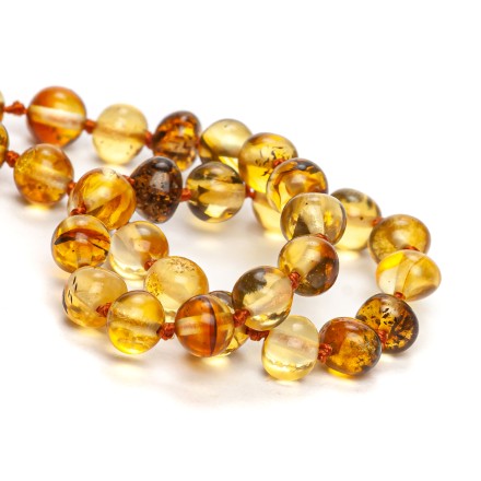 Бусы детские &quot;Мятый шар&quot; из Янтаря купить