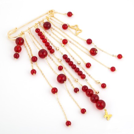 Брошь &quot;Грозди&quot; из Янтаря и юв.сплава купить