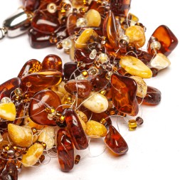 Браслет &quot;Воздушный&quot; из Янтаря и бисера