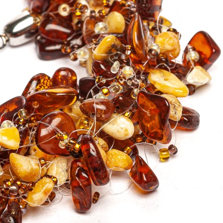 Браслет &quot;Воздушный&quot; из Янтаря и бисера купить