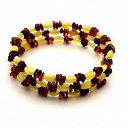 Браслет &quot;Галька/Сливка&quot; из Янтаря на струне