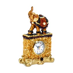 Часы настольные &quot;Слон&quot; из Янтаря и полистоуна