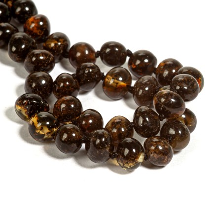 Бусы &quot;Мятый шар&quot; из Янтаря купить