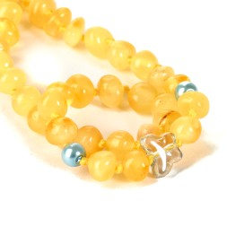 Бусы детские &quot;Бабочка&quot; из Янтаря и перламутра