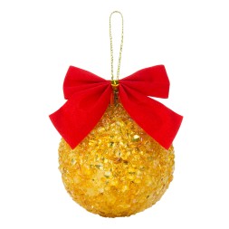 Шар Новогодний золото Янтарь 6см