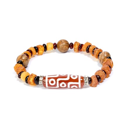 Браслет &quot;Дзи&quot; из Янтаря и яшмы купить