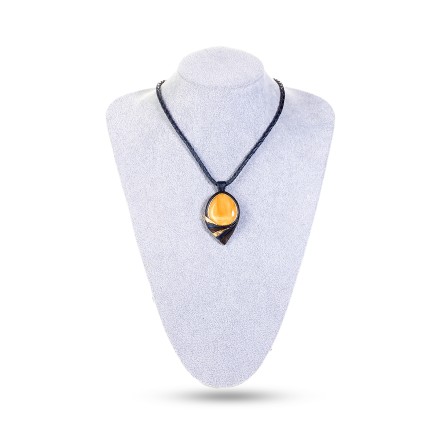 Колье &quot;Дуэт&quot; из Янтаря и нат кожи купить