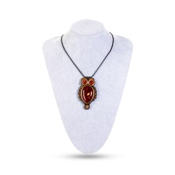 Колье &quot;Дуэт&quot; из Янтаря и нат кожи
